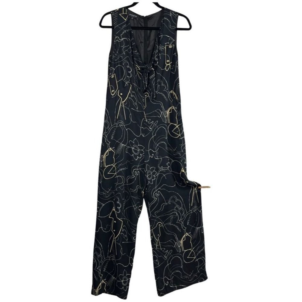Lafayette 148 Adelphi Wide Leg Jumpsuit Womens XS Sleeveless Art To Wear